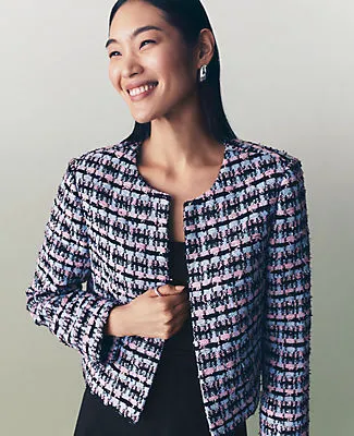 Ann Taylor Petite Striped Tweed Cropped Jacket sold by Ann Taylor