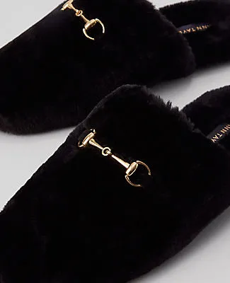 Ann Taylor Weekend Collection Horsebit Fuzzy Slide Flat sold by Ann Taylor product image thumbnail 2