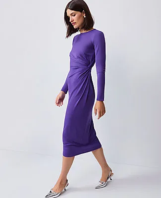 Ann Taylor Petite Crew Neck Twist Sheath Dress sold by Ann Taylor product image thumbnail 2