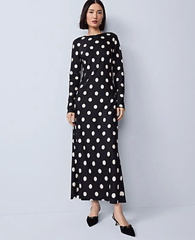 Ann Taylor Dotted Satin Sheath Dress sold by Ann Taylor