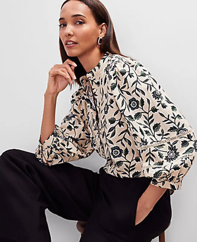 Ann Taylor Floral Linen Blend Top sold by Ann Taylor
