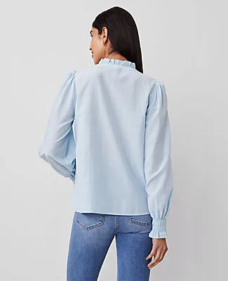 Ann Taylor Cutout Smocked Cuff Blouse sold by Ann Taylor product image thumbnail 2