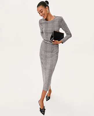 Ann Taylor Petite Plaid Belted Midi Pencil Skirt sold by Ann Taylor product image thumbnail 5