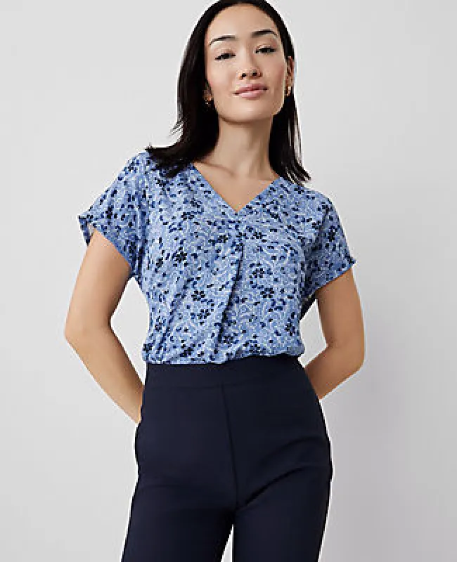 Ann Taylor Floral Mixed Media Top sold by Ann Taylor