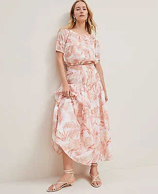 Ann Taylor Floral Tiered Full Skirt sold by Ann Taylor