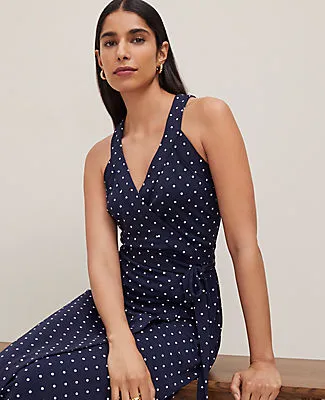 Ann Taylor Polka Dot Halter Wrap Midi Dress sold by Ann Taylor product image thumbnail 3
