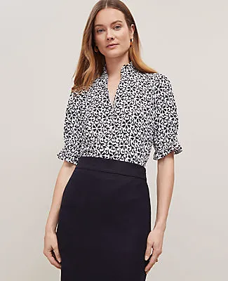 Ann Taylor Floral Ruffle Collar Shirt sold by Ann Taylor product image thumbnail 3
