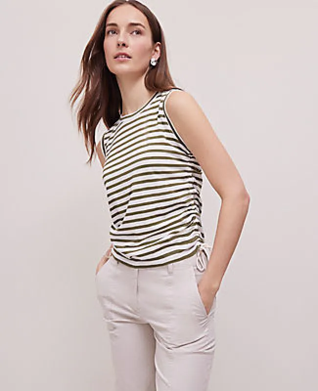 Ann Taylor Weekend Collection Striped Side-Tie Tank Top sold by Ann Taylor
