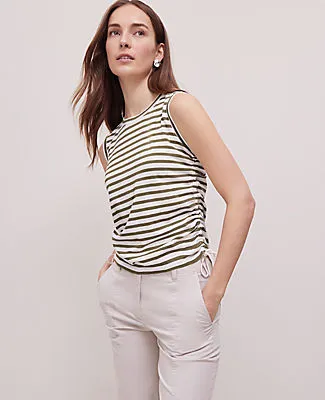 Ann Taylor Weekend Collection Striped Side-Tie Tank Top sold by Ann Taylor