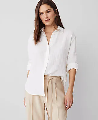 Ann Taylor Gauze Oversized Blouse sold by Ann Taylor