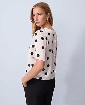 Ann Taylor Dotted Satin Top sold by Ann Taylor product image thumbnail 2