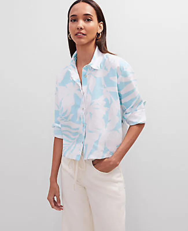Ann Taylor Cropped Linen Shirt sold by Ann Taylor