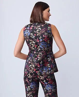 Ann Taylor Floral Jacquard Crew Neck Top sold by Ann Taylor product image thumbnail 3