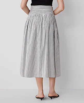 Ann Taylor Striped Belted Yoke Midi Skirt sold by Ann Taylor product image thumbnail 3