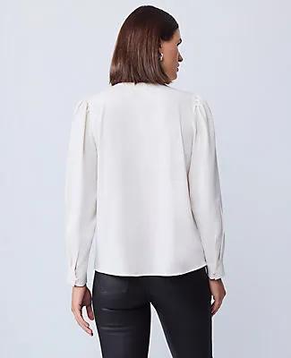 Ann Taylor Petite Mixed Media Pintuck Top sold by Ann Taylor product image thumbnail 2