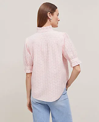 Ann Taylor Eyelet Ruffle Collar Shirt sold by Ann Taylor product image thumbnail 2