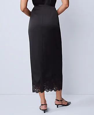Ann Taylor Satin Lace Hem Wrap Skirt sold by Ann Taylor product image thumbnail 3