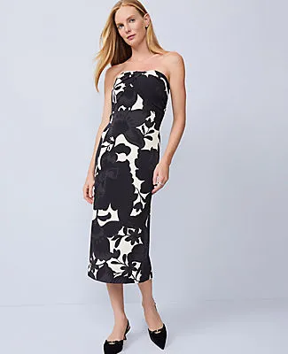 Ann Taylor Floral Strapless Midi Dress sold by Ann Taylor product image thumbnail 2