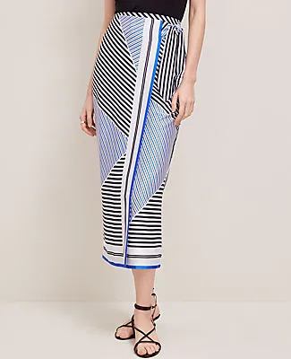 Ann Taylor Striped Satin Sarong Skirt sold by Ann Taylor product image thumbnail 2