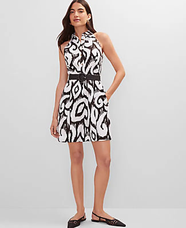 Ann Taylor Petite Ikat Belted Romper sold by Ann Taylor