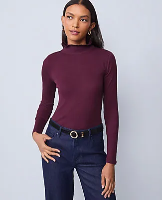 Ann Taylor Weekend Collection Ruffle Mock Neck Top sold by Ann Taylor