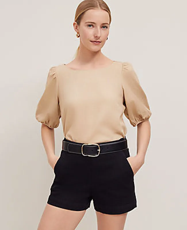 Ann Taylor Linen Blend Boatneck Popover Top sold by Ann Taylor