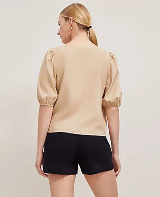 Ann Taylor Linen Blend Boatneck Popover Top sold by Ann Taylor product image thumbnail 2