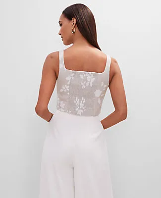 Ann Taylor Floral Linen Blend Tank Top sold by Ann Taylor product image thumbnail 2