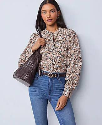 Ann Taylor Weekend Collection Floral Button Down Shirt sold by Ann Taylor