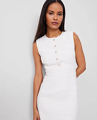 Ann Taylor Tweed Button Shift Dress sold by Ann Taylor product image thumbnail 4