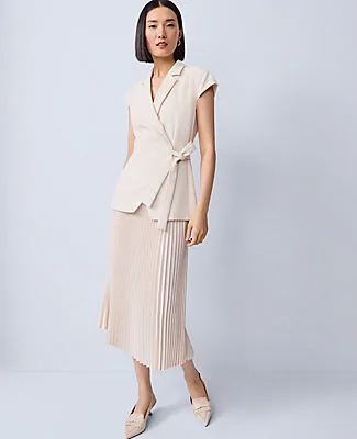Ann Taylor Crepe Blazer Wrap Midi Dress sold by Ann Taylor