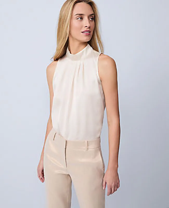 Ann Taylor Satin Mock Neck Top sold by Ann Taylor