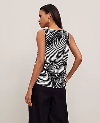 Ann Taylor Mixed Media V-Neck Tank Top in Palm Print sold by Ann Taylor product image thumbnail 2