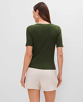 Ann Taylor Contrast Trim Henley Top sold by Ann Taylor product image thumbnail 2