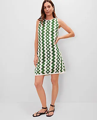 Ann Taylor Petite Geo Crochet Shift Dress sold by Ann Taylor product image thumbnail 3
