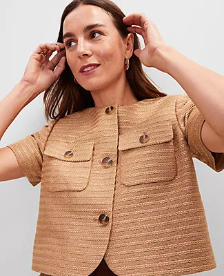 Ann Taylor Metallic Tweed Jacket sold by Ann Taylor product image thumbnail 3