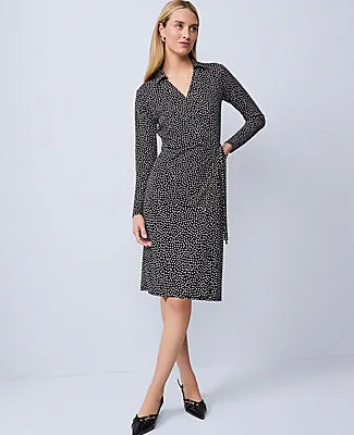Ann Taylor Dotted Knit Wrap Dress sold by Ann Taylor