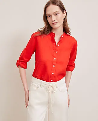 Ann Taylor Relaxed Linen Perfect Shirt sold by Ann Taylor product image thumbnail 3
