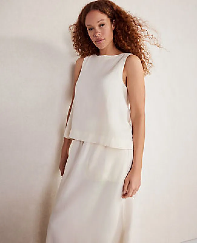 Ann Taylor Haven Well Within Linen Blend Bateau Neck Top sold by Ann Taylor