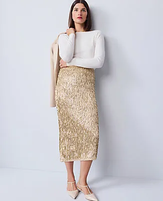 Ann Taylor Sequin Column Midi Skirt sold by Ann Taylor