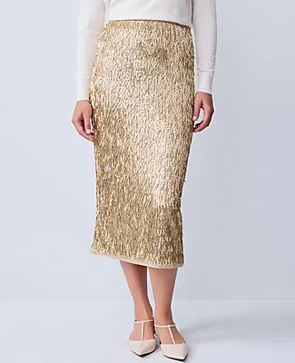 Ann Taylor Sequin Column Midi Skirt sold by Ann Taylor product image thumbnail 2