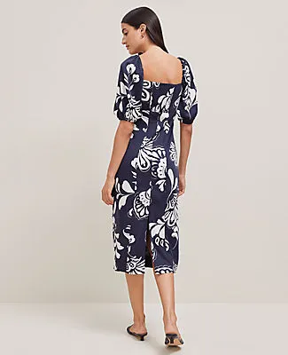 Ann Taylor Floral Puff Sleeve Midi Dress sold by Ann Taylor product image thumbnail 2