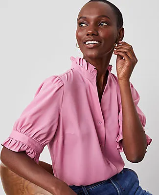 Ann Taylor Ruffle Collar Shirt sold by Ann Taylor product image thumbnail 3