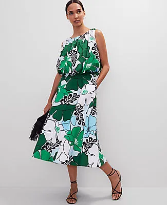 Ann Taylor Floral Tea Length Skirt sold by Ann Taylor product image thumbnail 4