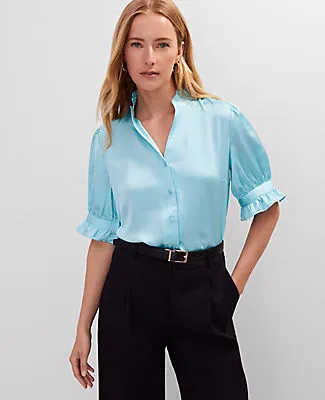 Ann Taylor Ruffle Collar Shirt sold by Ann Taylor
