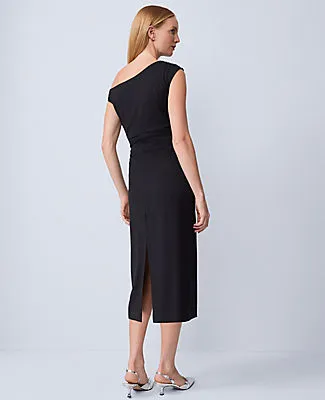 Ann Taylor Petite Asymmetric Off-The-Shoulder Column Dress sold by Ann Taylor product image thumbnail 2