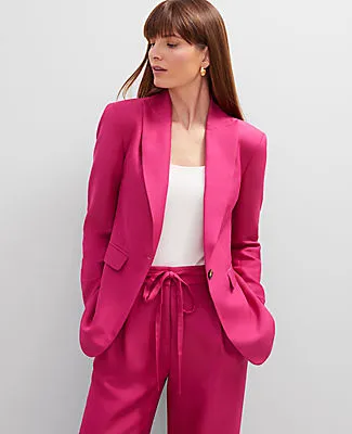 Ann Taylor Studio Collection One Button Fitted Long Blazer sold by Ann Taylor product image thumbnail 3