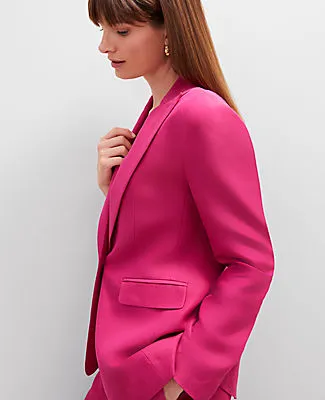 Ann Taylor Studio Collection One Button Fitted Long Blazer sold by Ann Taylor product image thumbnail 4