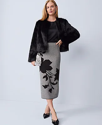 Ann Taylor Petite Faux Fur Crew Neck Jacket sold by Ann Taylor product image thumbnail 4