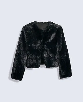 Ann Taylor Petite Faux Fur Crew Neck Jacket sold by Ann Taylor product image thumbnail 5